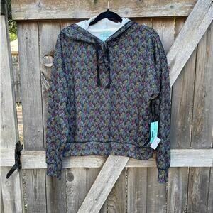 Range by ROCK N ROLL DENIM saguaro cactus print HOODIE with Scrunchie LARGE neon